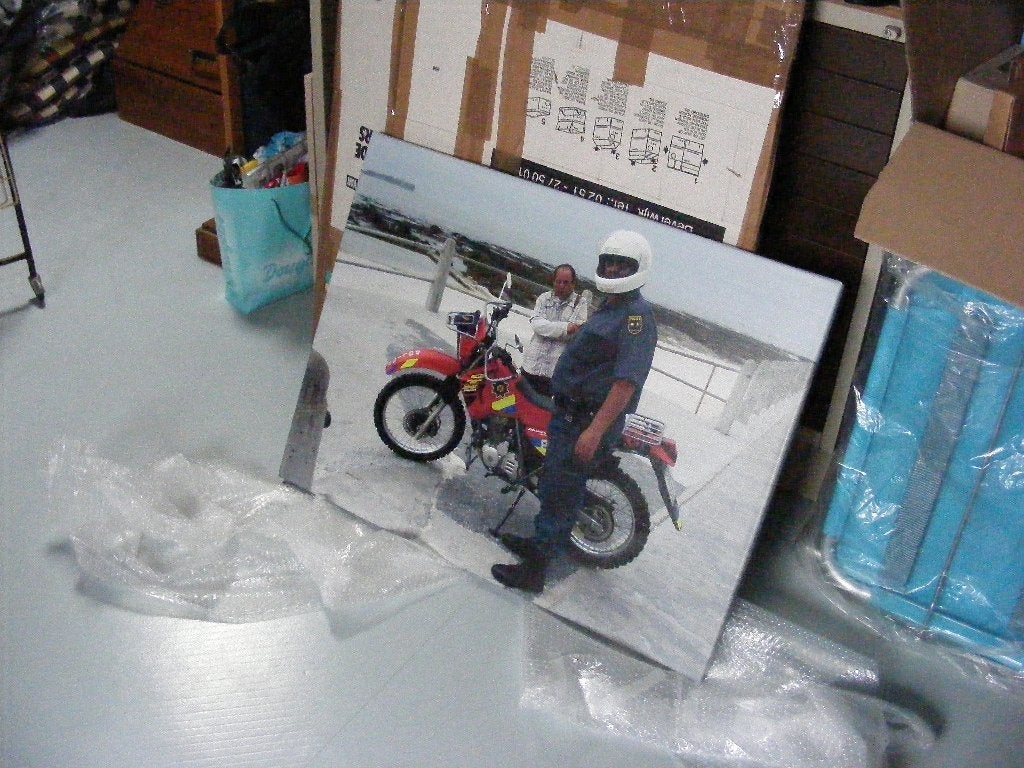 Een Motor op Canvas-doek / linnen 60x80 cm  nieuw, Verzenden, Nieuw, Motoren