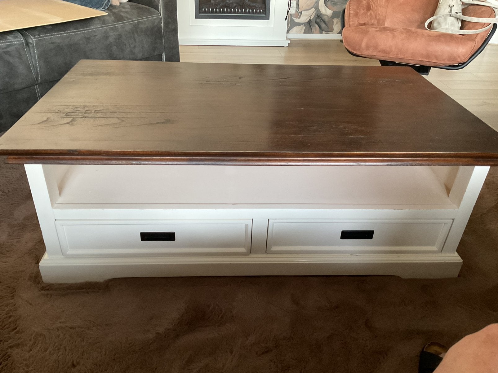 Salontafel De Bommel - Landelijke Stijl met Lades, Huis en Inrichting, Ophalen, Gebruikt, 100 tot 150 cm, 50 tot 100 cm