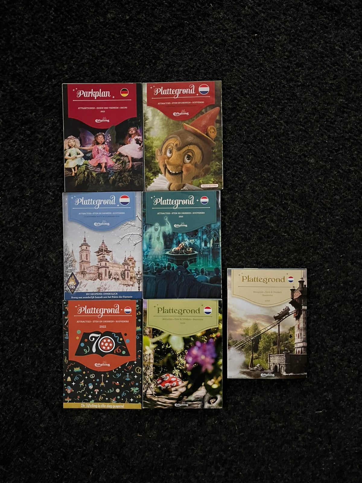 Efteling Plattegronden Collectie - Diverse Jaren, Verzamelen, Ophalen of Verzenden, Gebruikt