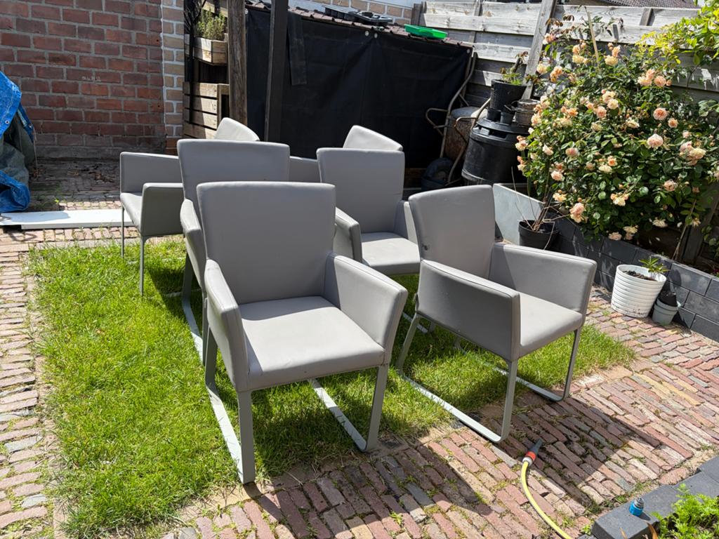 Set van 6 Bellagio stoelen - Gratis!!, Ophalen of Verzenden, Gebruikt, Aluminium