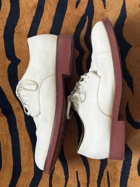 POLO RALPH LAUREN suede/ lederen veterschoenen Wit Maat 45, Hobby en Vrije tijd, Ophalen of Verzenden, Zo goed als nieuw