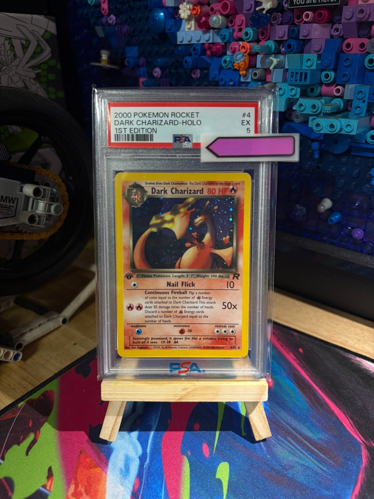 Dark Charizard first ed. 4/82 (PSA 5) - Pokémon Rocket, Hobby en Vrije tijd, Verzamelkaartspellen | Pokémon, Ophalen of Verzenden