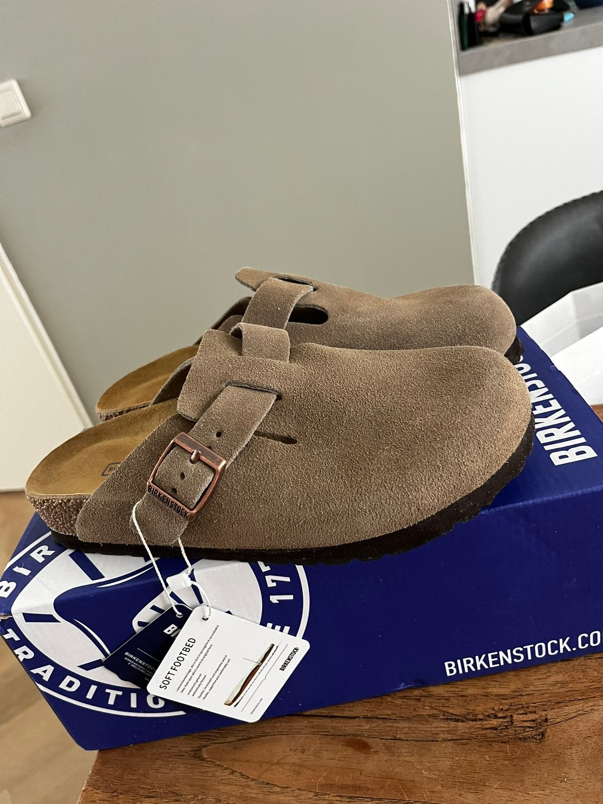 Birkenstock Boston BS Taupe maat 36, Bruin, Verzenden, Nieuw, Sandalen of Muiltjes