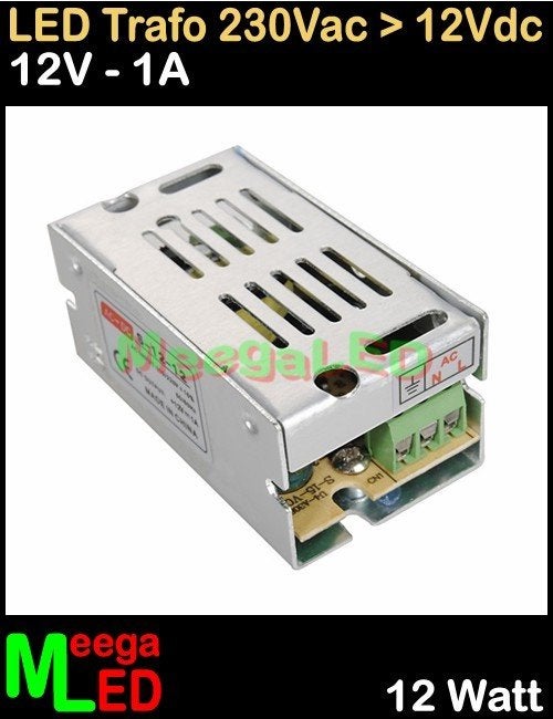 Trafo Voeding Adapter Driver - 230V > 12V - 1A = 12W - O, Metaal, Overige merken, Nieuw, Overige fittingen