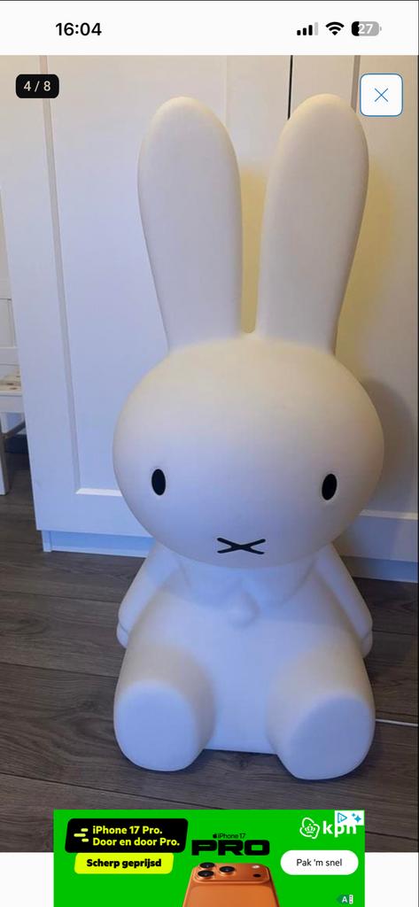 Mr Maria Nijntje lamp 80 cm met afstandsbediening, Kinderen en Baby's, Ophalen, Zo goed als nieuw