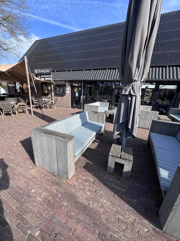 6 loungebanken met horeca kwaliteit kussens!, Ophalen, Gebruikt, Meubilair
