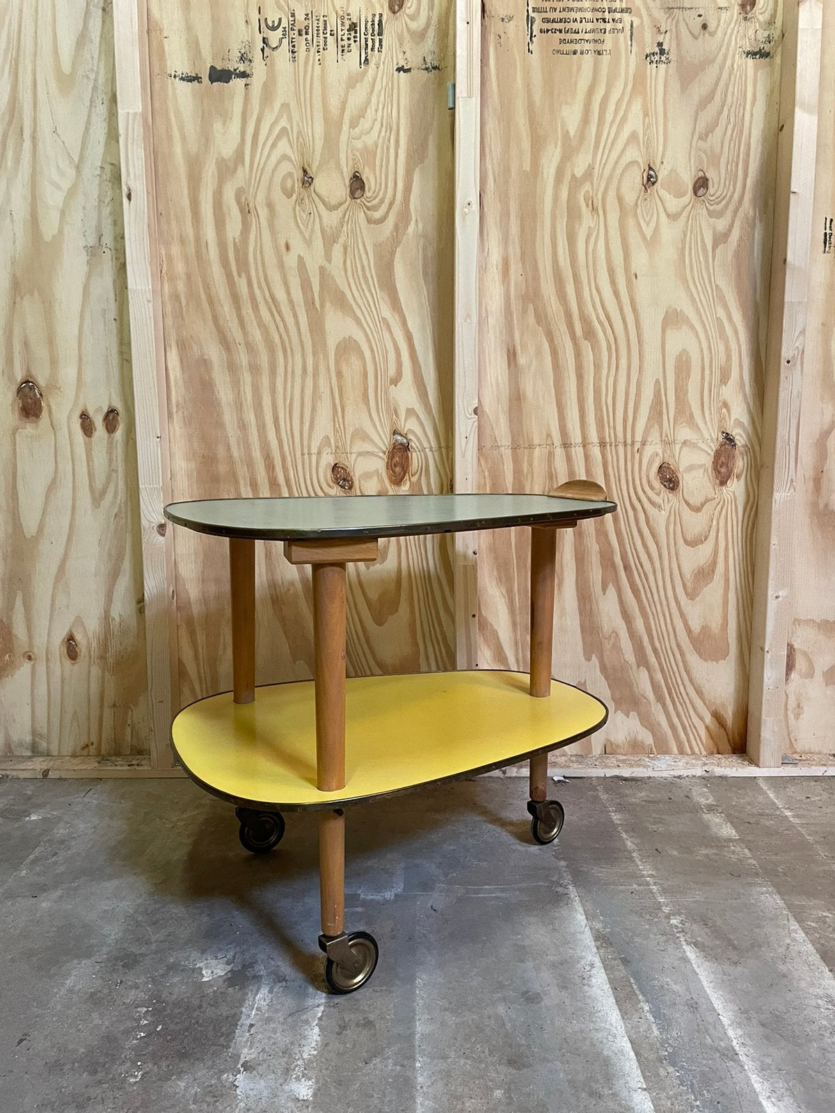 Vintage design 1950s trolley theewagen bijzettafel bar, Ophalen, Gebruikt