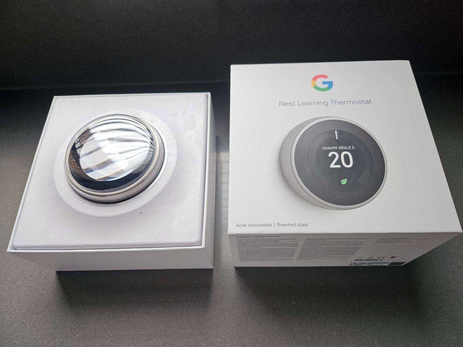 Google Nest Thermostaat 3e generatie RVS, Ophalen of Verzenden, Slimme thermostaat, Zo goed als nieuw