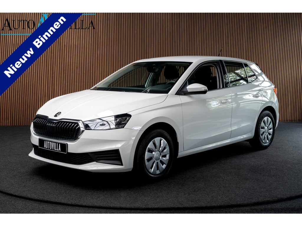 Skoda Fabia 1.0 Navi Airco Stoelverwarm. PDC Cruise Carplay, Stof, Gebruikt, Wit, Origineel Nederlands