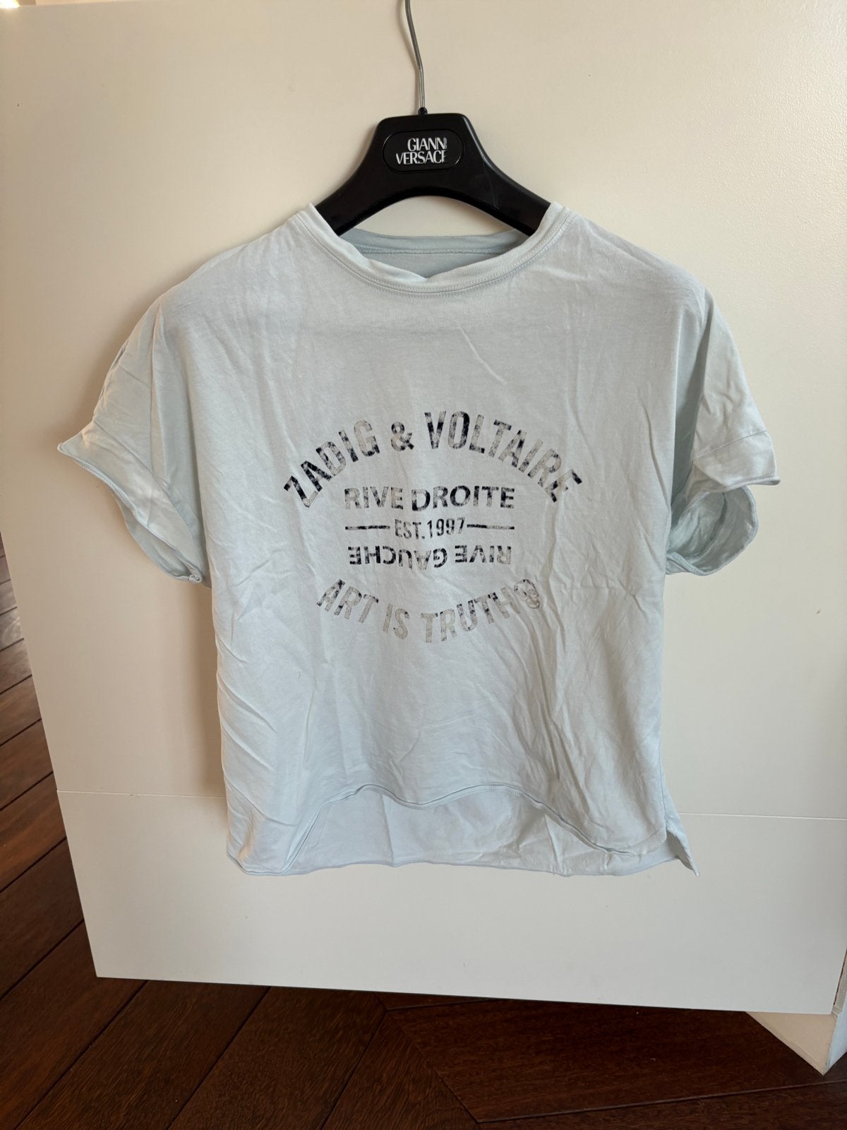 Zadig & Voltaire shirt lichtblauw maat M, Blauw, Zo goed als nieuw, Korte mouw, Ophalen