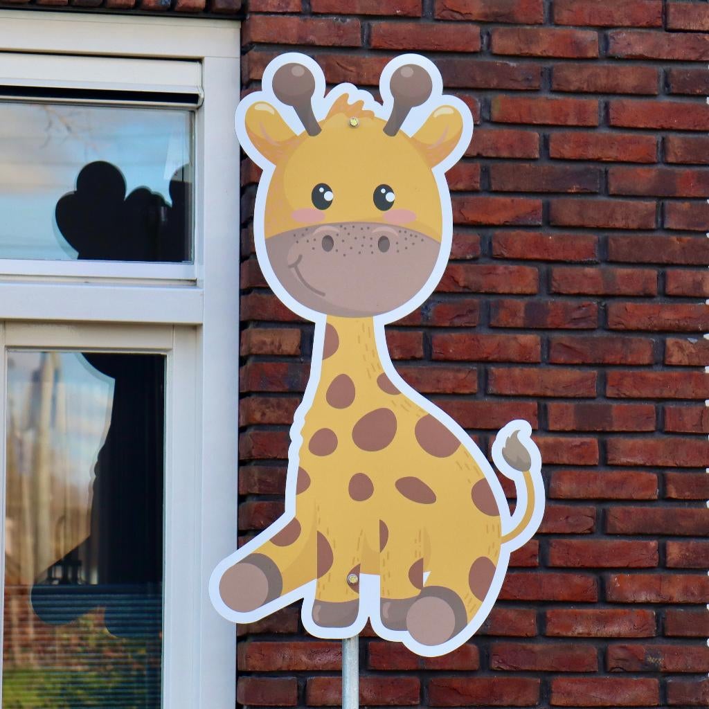 Geboortebord 'Giraffe' te huur!, Kinderen en Baby's, Ophalen, Zo goed als nieuw, Geboortebord