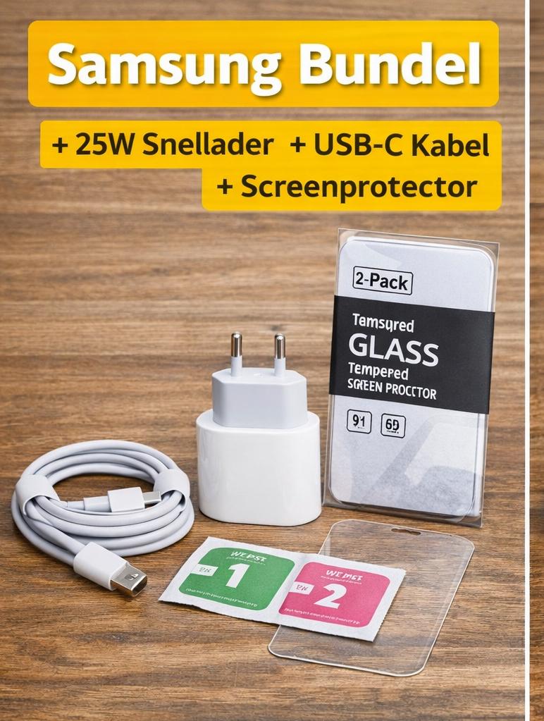 Samsung Bundel  Snellader + USB-C Kabel + Screenprotector, Ophalen of Verzenden, Nieuw, Samsung