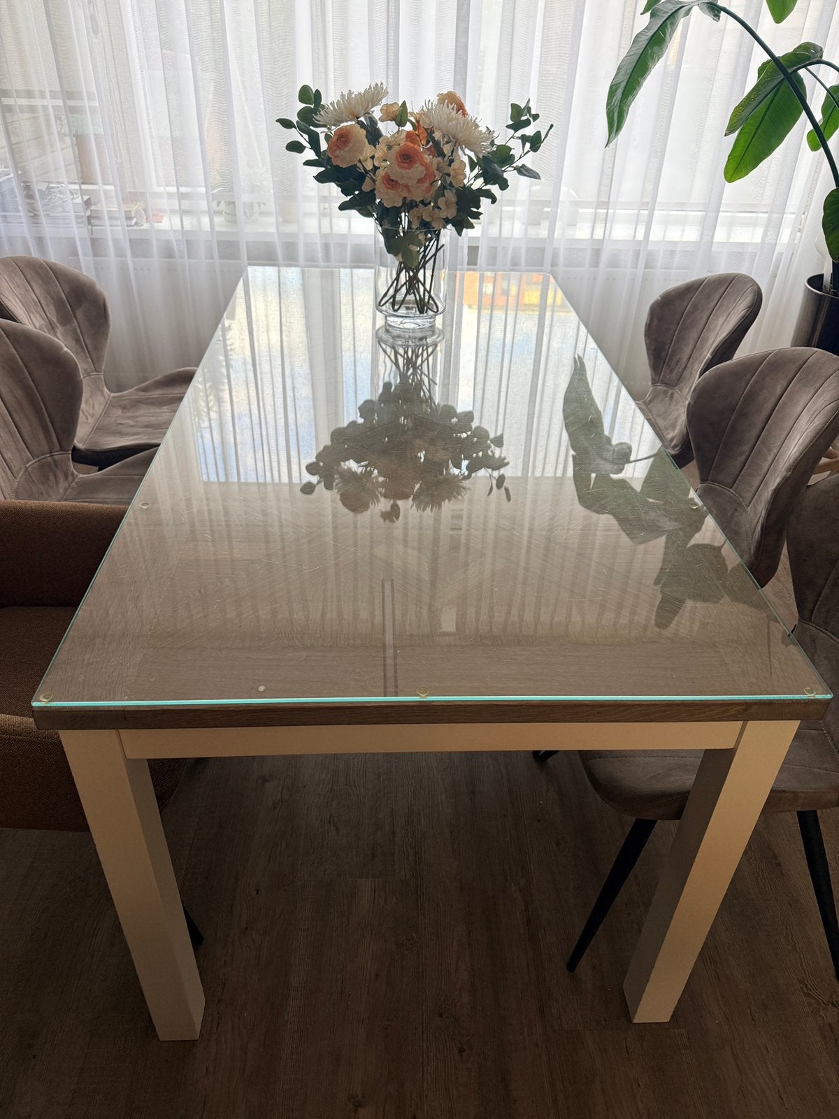 Prachtige Eettafel Velante goossens!, Ophalen, 200 cm of meer, 50 tot 100 cm, Rechthoekig