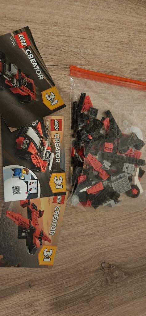 LEGO Creator 31100 Sportwagen 3-in-1 (zonder doos), Lego, Compleet, Ophalen of Verzenden, Zo goed als nieuw