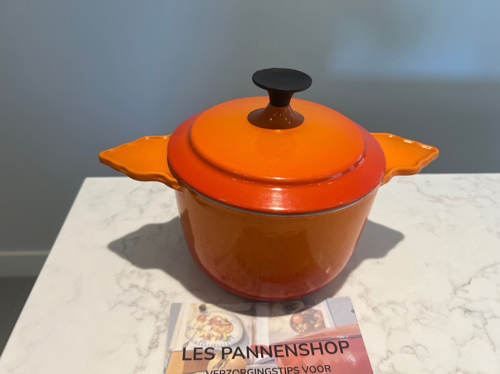 Gietijzeren Cousances Angel wings of Bat wings pan, Ophalen of Verzenden, Zo goed als nieuw, Met deksel, Le Creuset