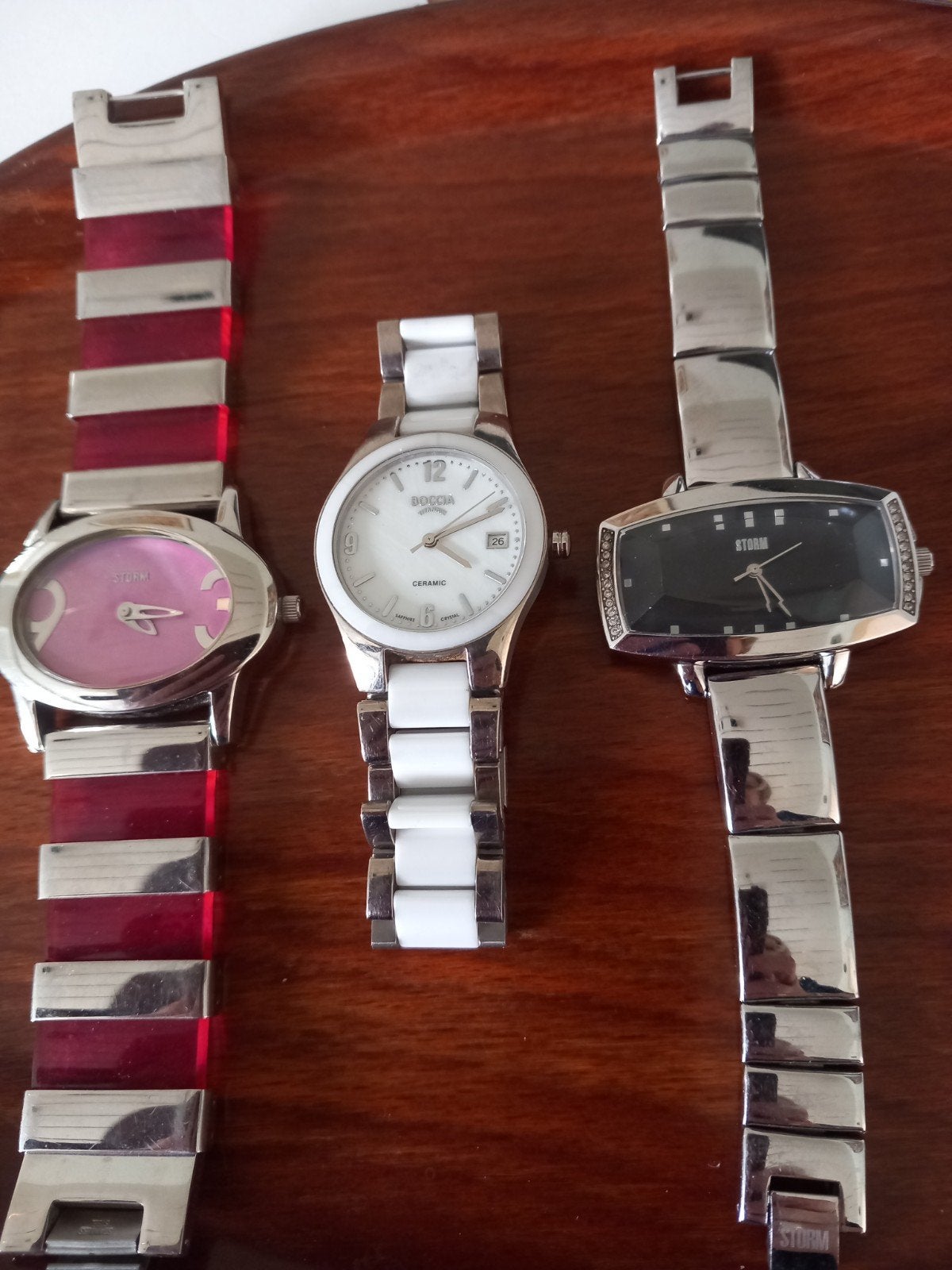 3 mooi dames horloges 2 STORM - 1 BOCCIA, Ophalen of Verzenden, Zo goed als nieuw, Staal, Overige merken