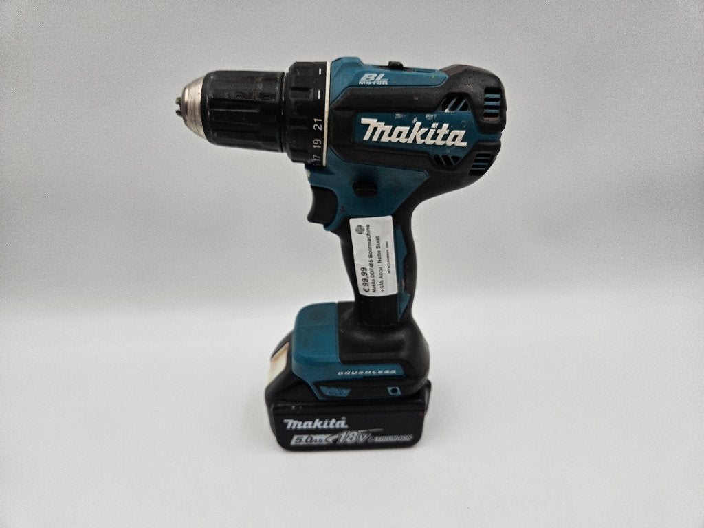 Makita DDF485 Boormachine + 5Ah Accu | Nette Staat, Ophalen of Verzenden, Zo goed als nieuw