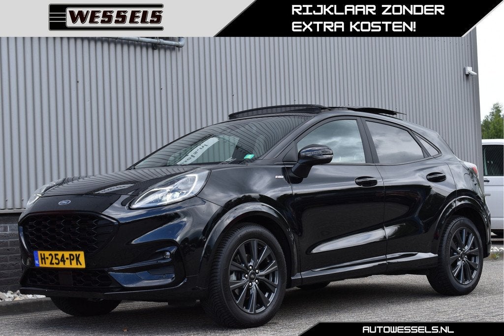 Ford Puma 1.0 EcoBoost Hybrid ST-Line X First Edition Panora, Voorwielaandrijving, Euro 6, Leder en Stof, Zwart