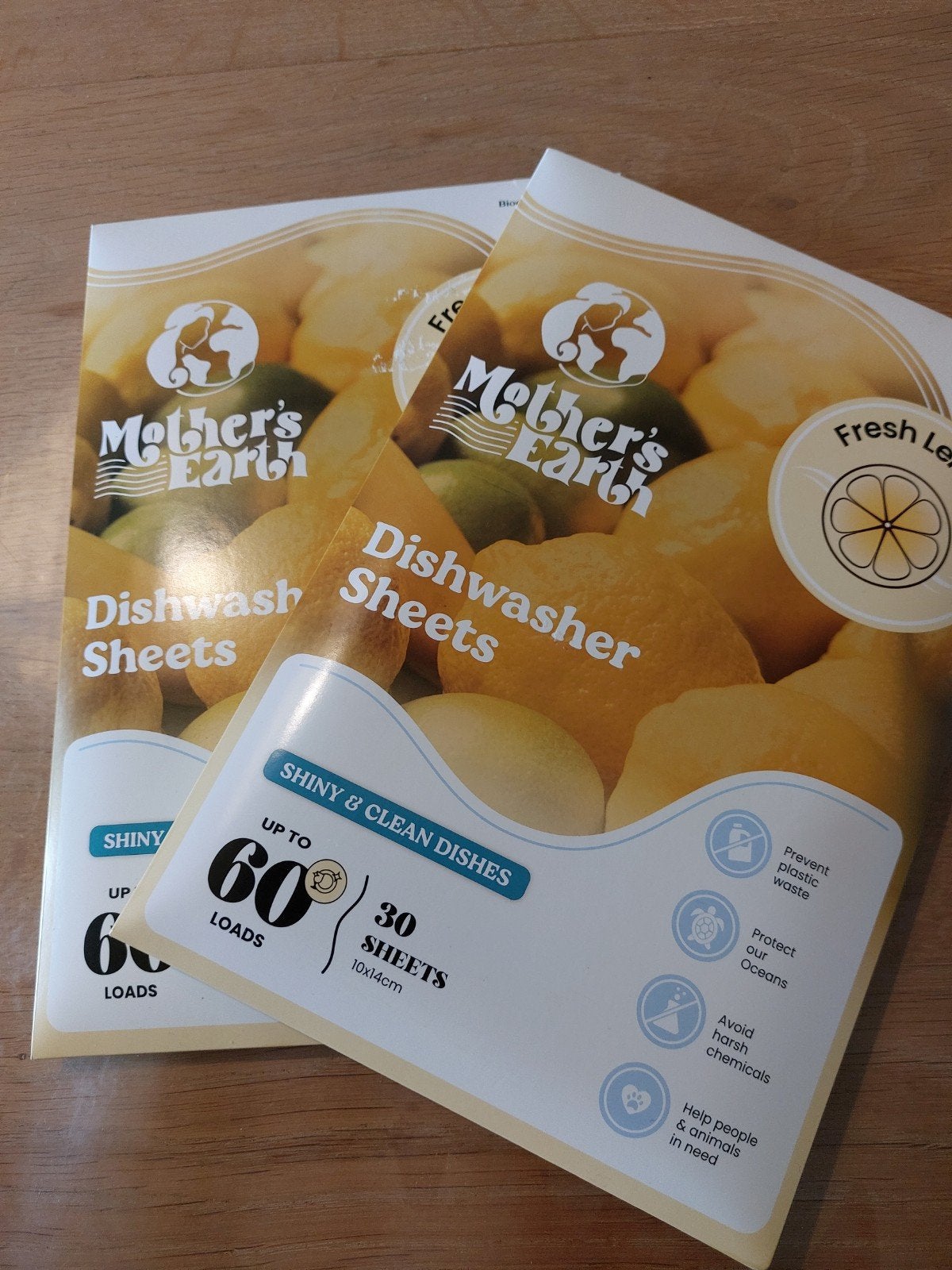Mother's Earth Afwasmachine Sheets Fresh Lemon (2x60), Ophalen of Verzenden, Schoonmaakmiddel