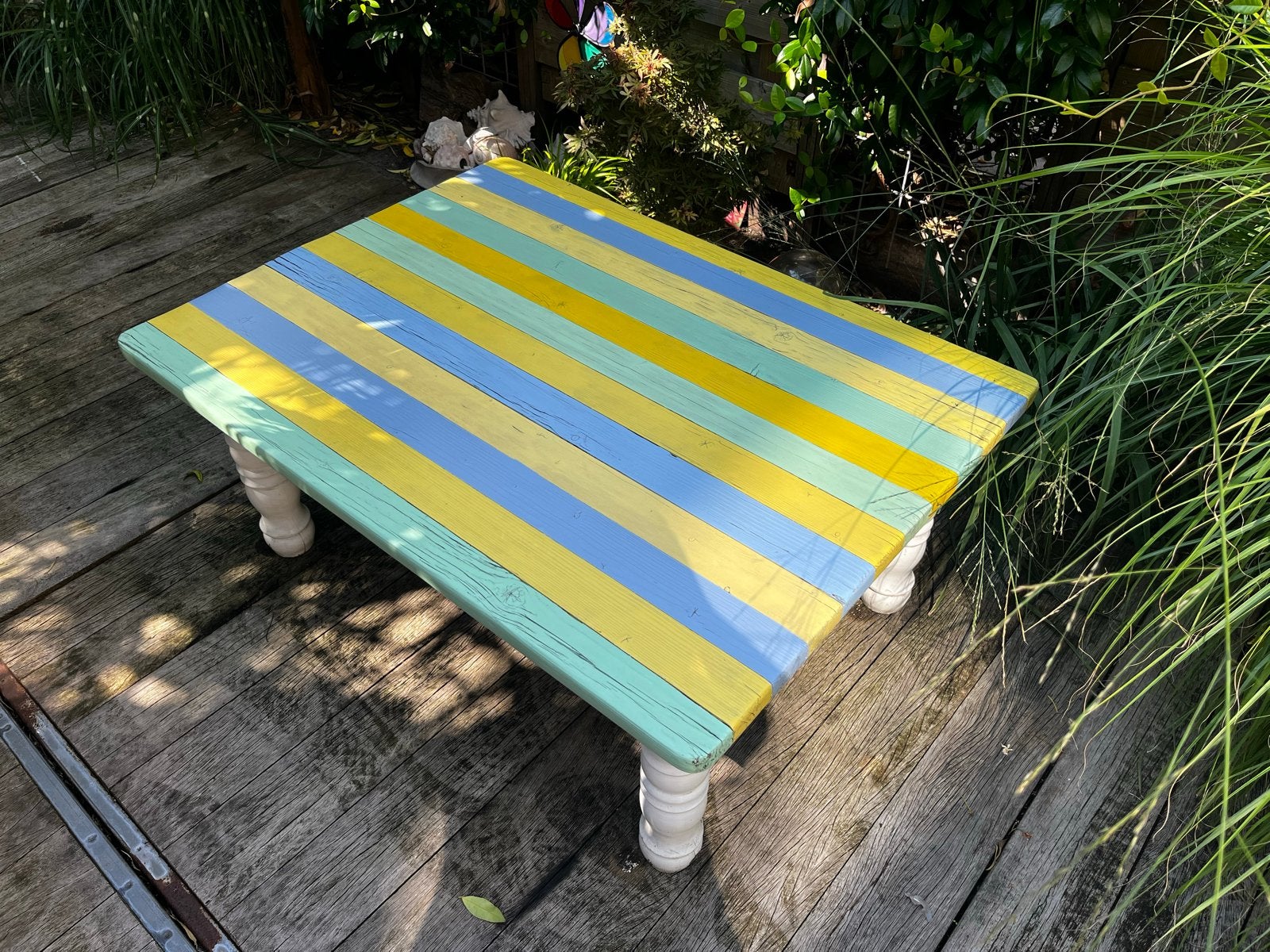 Blije tuintafel om de zomer erin te houden :-), Ophalen, Gebruikt, Rechthoekig, Hout
