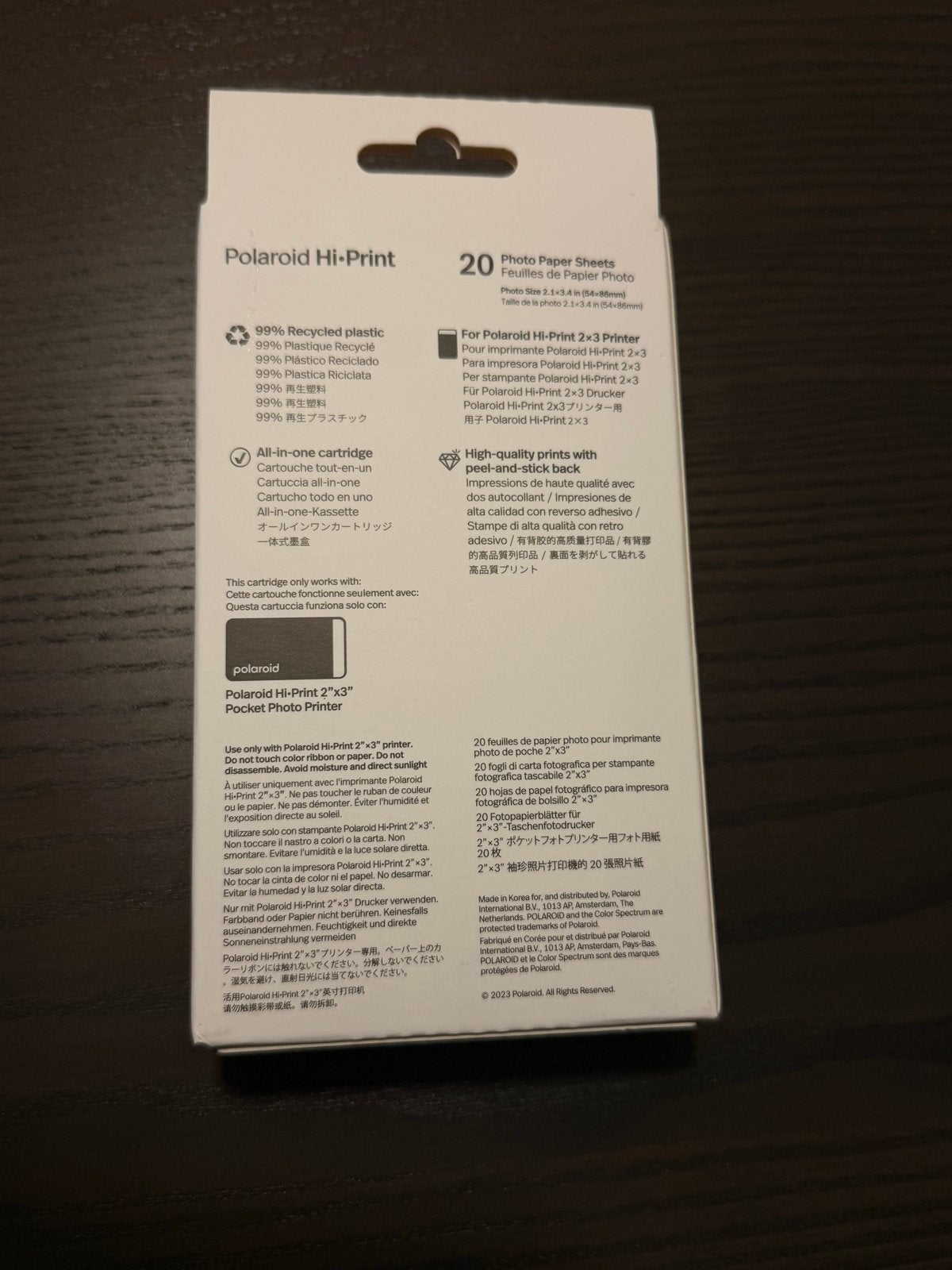 Polaroid Hi-Print 2x3 Papier Cartridge - 20 Vel, 3.5 x 4.25 inch, Nieuw, Glanzend, Ophalen of Verzenden