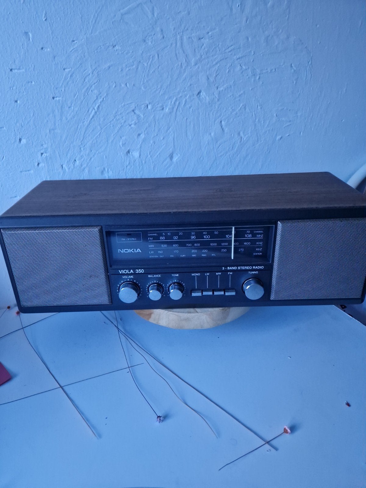 Nokia Viola 350 3-Band Stereo Radio - Vintage Hout, Ophalen of Verzenden, Gebruikt, Radio
