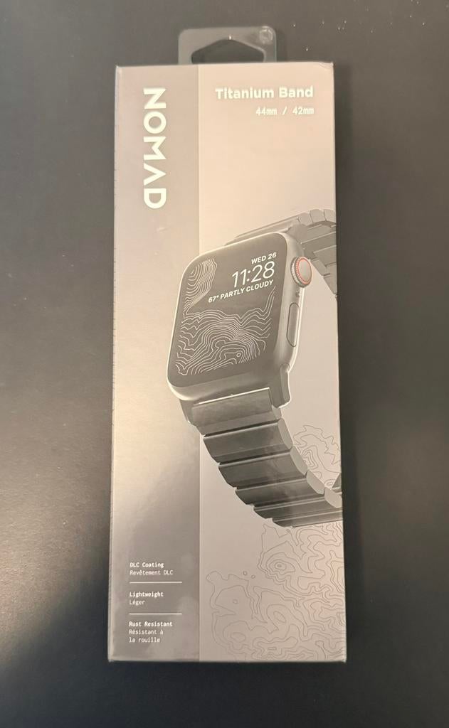 Nomad titanium band 44mm/42mm black, Ophalen of Verzenden, Gebruikt, Zwart, IOS