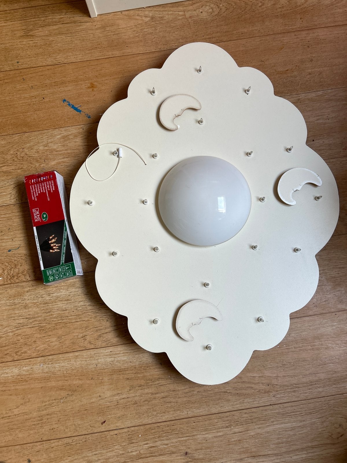 Witte wolkenlamp met LED-verlichting voor kinderkamer, Gebruikt, Overige merken, Ophalen of Verzenden, Wit