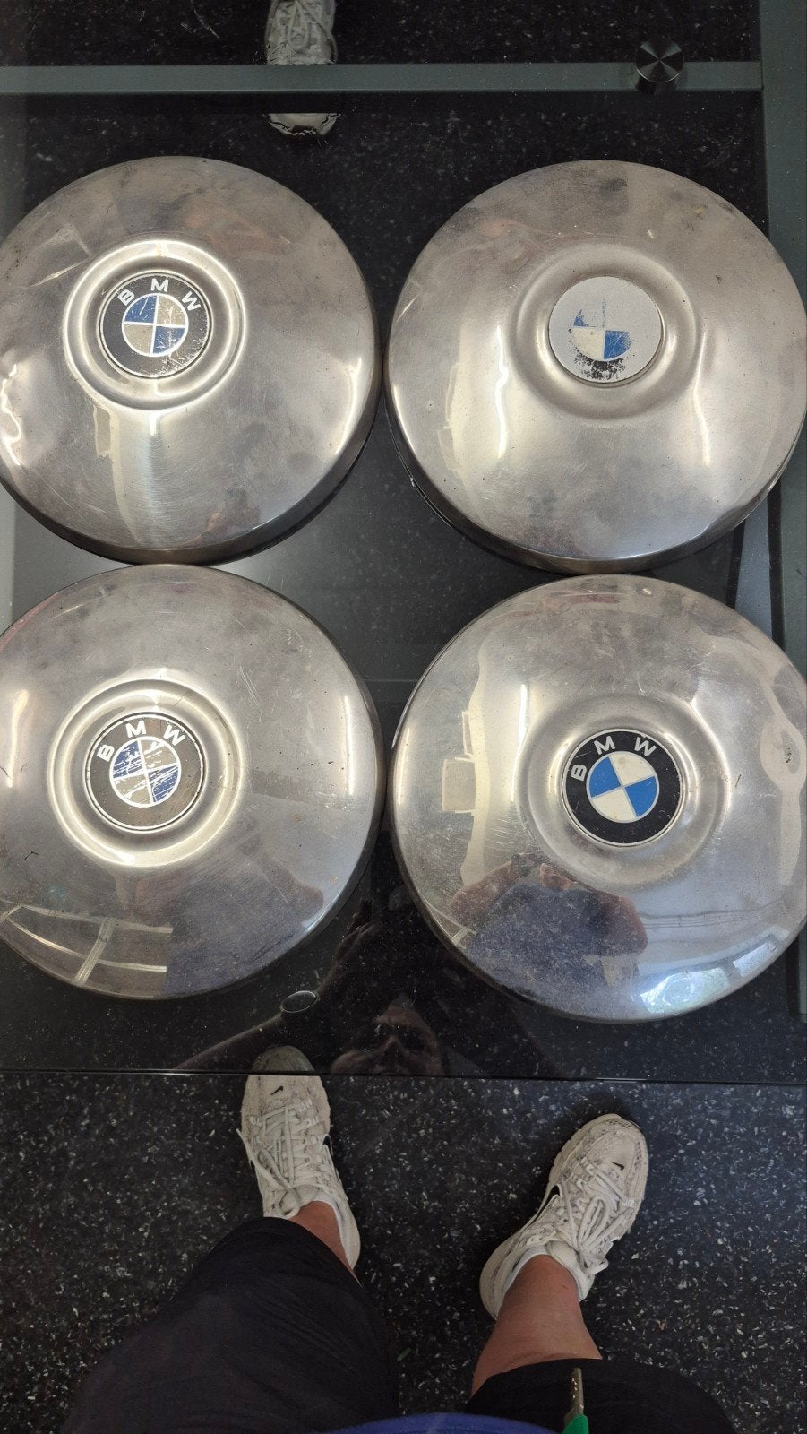 Set van 4 Oldtimer BMW wieldoppen, Ophalen of Verzenden, Gebruikt