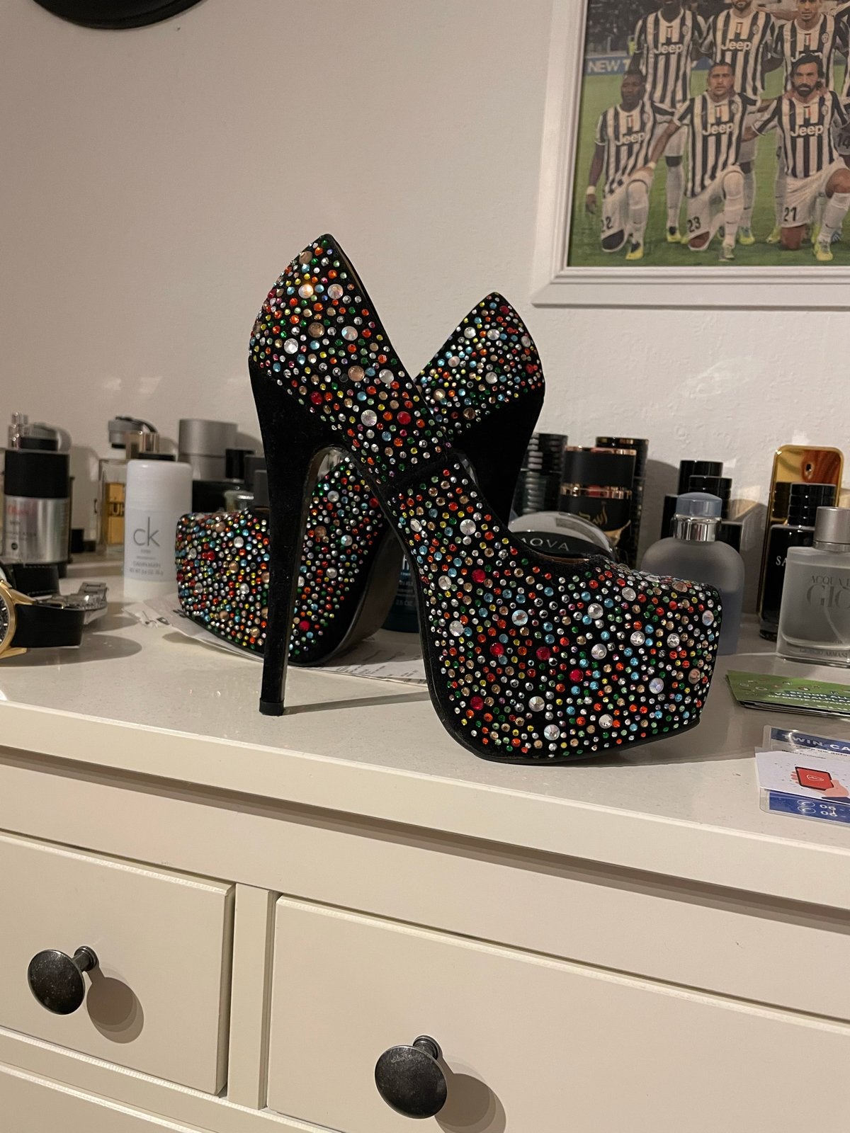 JUMEX Hoge Hakken met Strass Steentjes - Maat 38, Ophalen of Verzenden, Zo goed als nieuw, Overige kleuren, Schoenen met hoge hakken