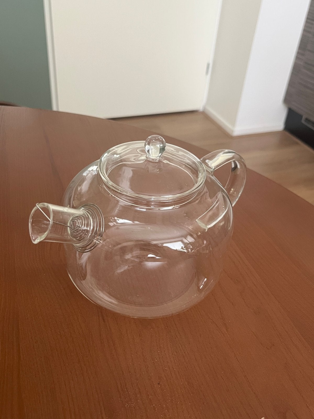 Glazen theepot met filter, Theepot/fluitketel, Ophalen of Verzenden, Zo goed als nieuw, Glas