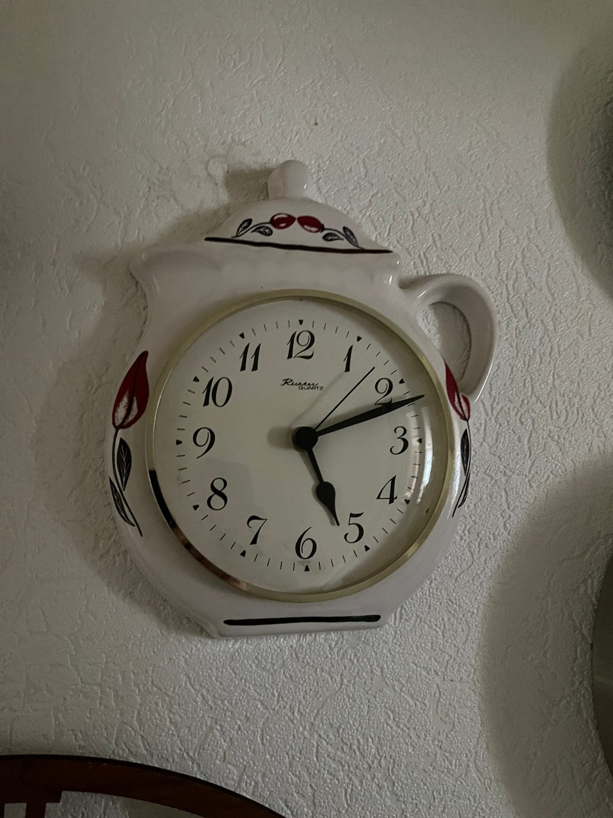 Vintage Richter keukenklok. Klok keramiek, Wandklok, Analoog, Werkt op batterijen, Ophalen of Verzenden
