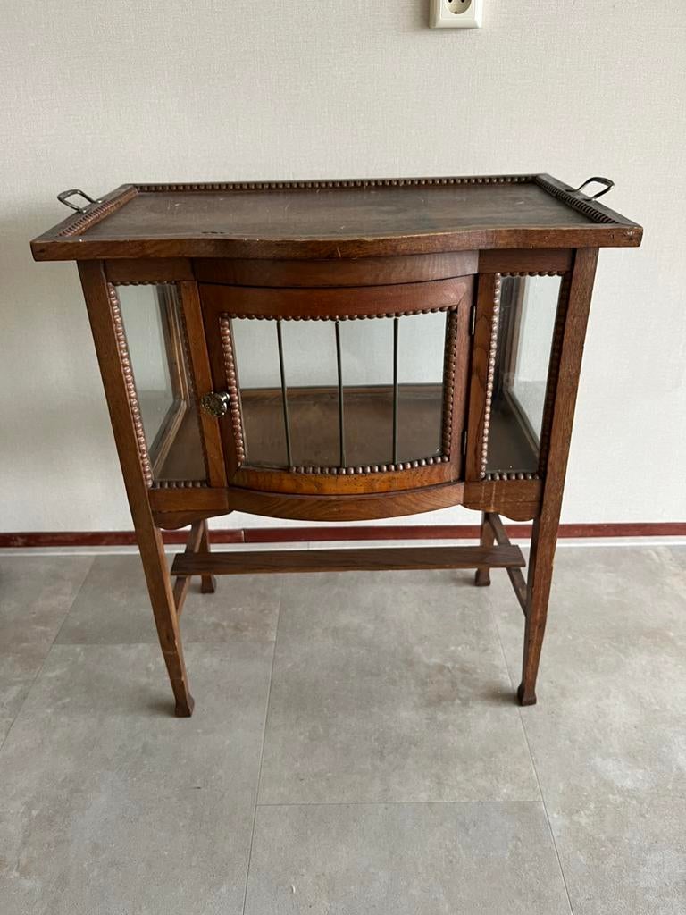 Antiek theekastje met dienblad, Ophalen of Verzenden