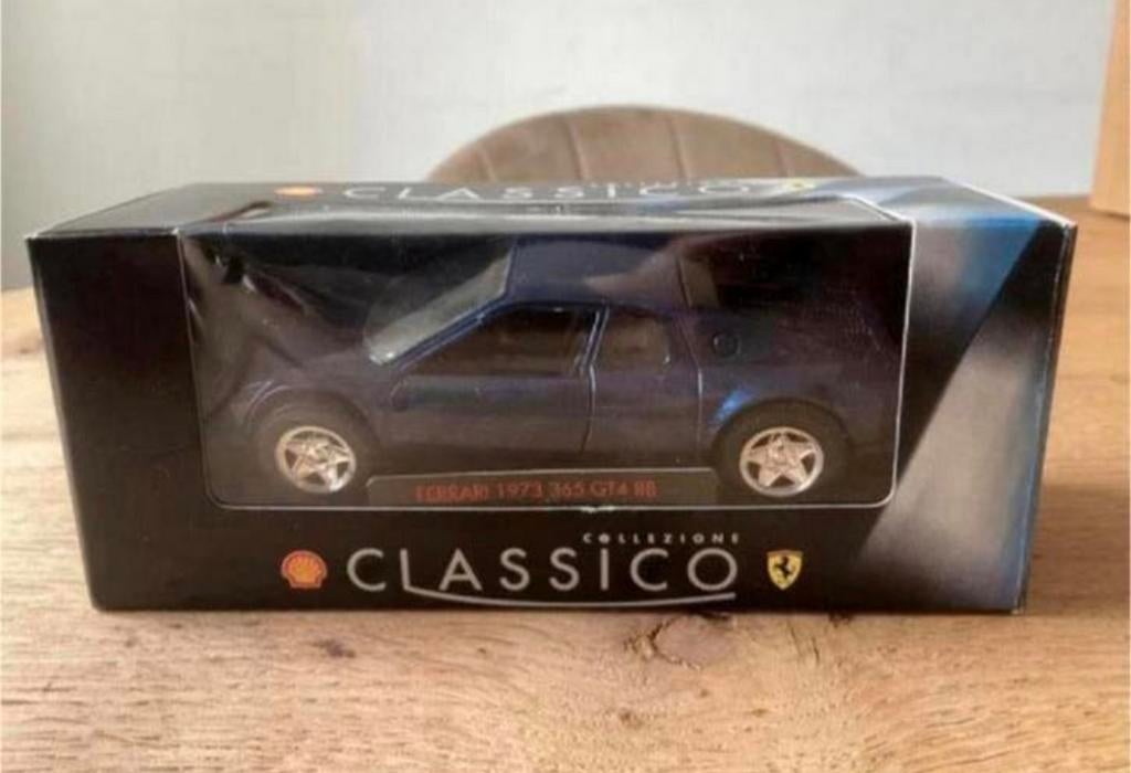 Ferrari 365 GT4 BB schaalmodel – blauw – met displaydoos, Ophalen of Verzenden, Nieuw, Auto, Overige merken