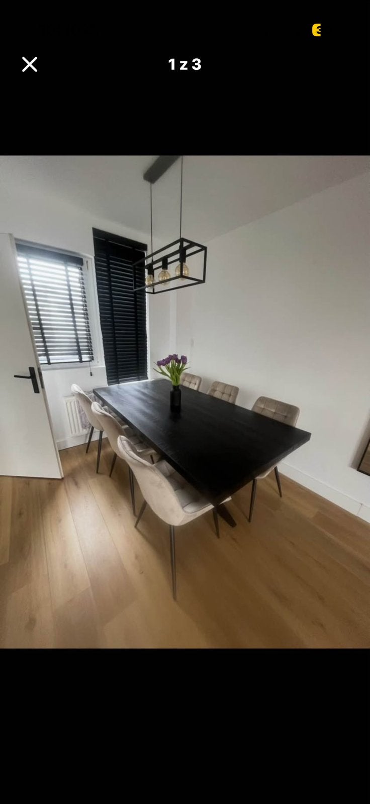 mangohouten eettafel + 6 design stoelen (set), Huis en Inrichting, Ophalen, Rechthoekig, 200 cm of meer, 50 tot 100 cm