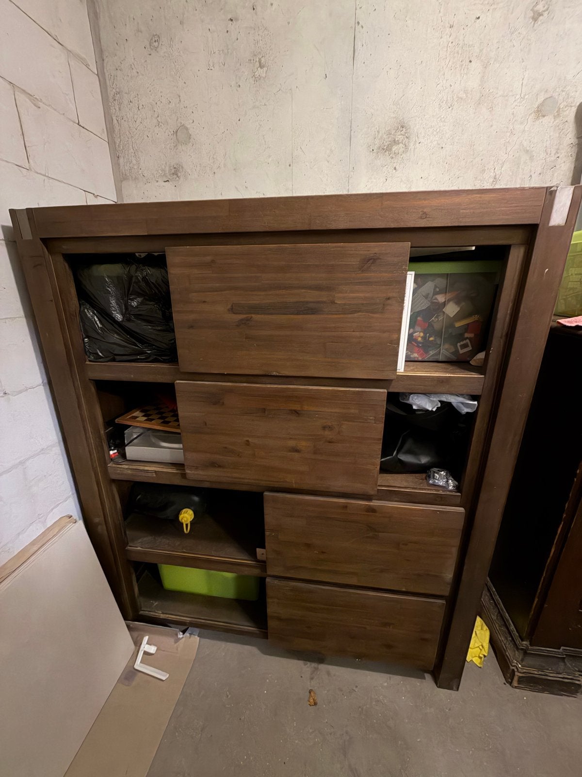 Massief houten kast met schuifdeuren, Ophalen, Gebruikt