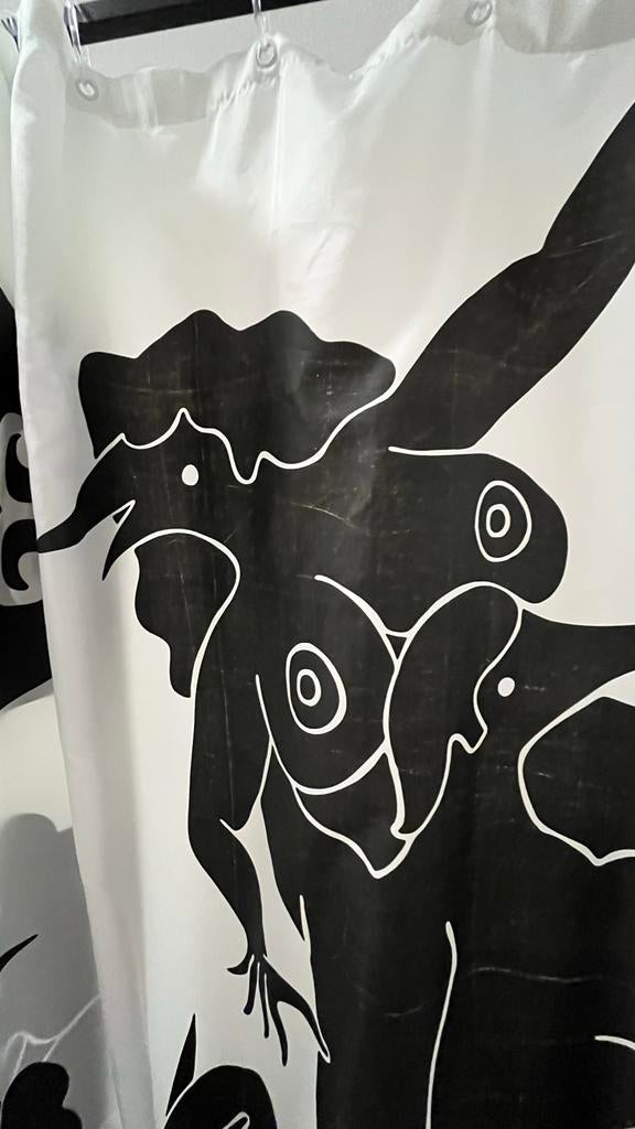 Parra Douchegordijn - Zwart/Wit Kunst Design, Huis en Inrichting, Ophalen of Verzenden, Gebruikt, Zwart, Overige typen