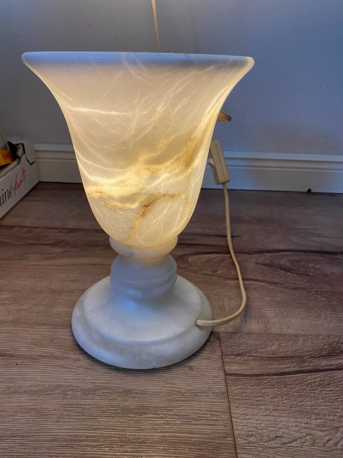 Vintage Albast tafellamp, Spanje, marmer, Huis en Inrichting, Lampen | Tafellampen, Ophalen, Gebruikt, Vintage, Met schakelaar
