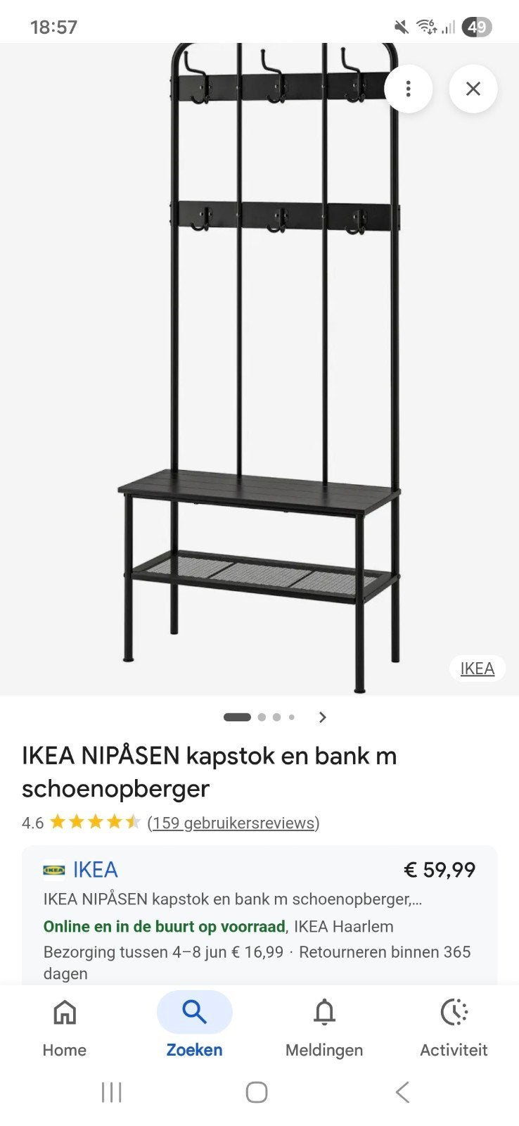 Kapstok, Ophalen, Zo goed als nieuw, Staande kapstok