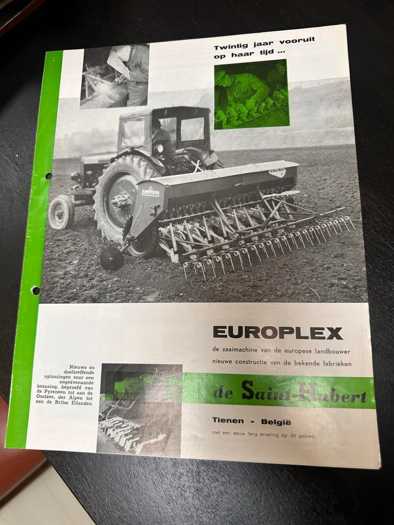 Oude folder jaren '60 - Europlex zaaimachine Saint-Hubert, Ophalen of Verzenden, Gebruikt, Overige typen