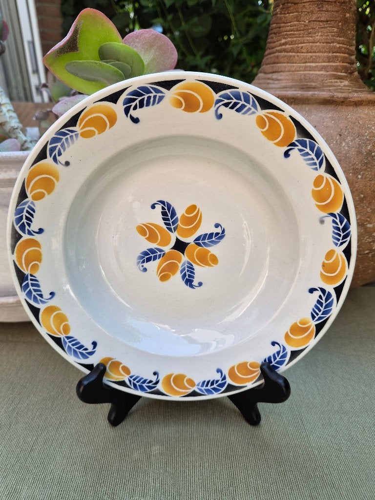 Antiek nieuw Digoin Sarreguemines diep bord serie Menton, Ophalen of Verzenden