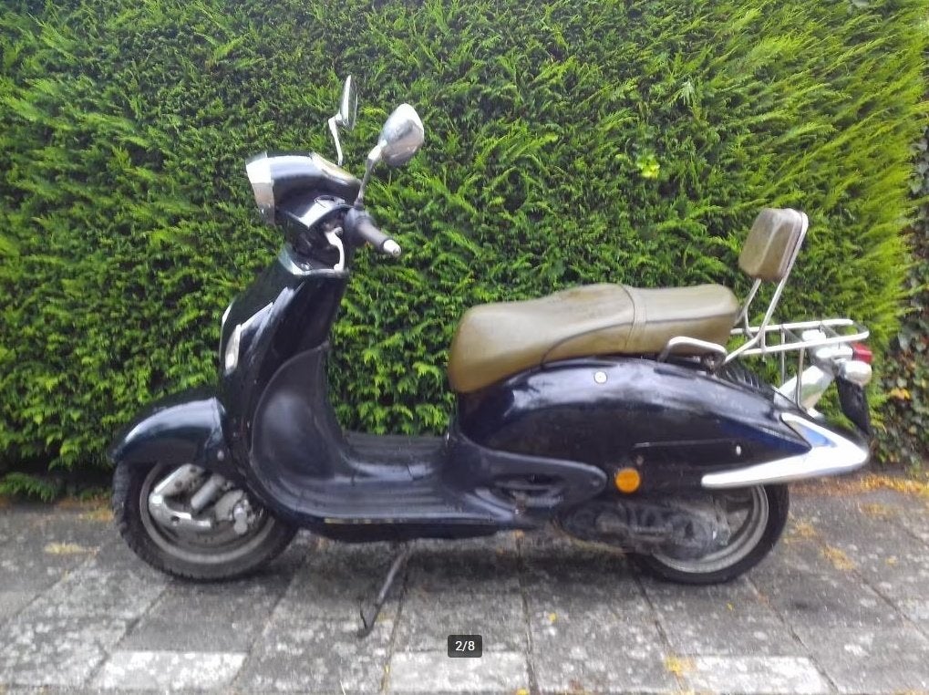 ZNEN retro scooter 2008 50cc blauw kntk snorfiets. Opknapper, Gebruikt, Benzine, Ophalen, Overige merken