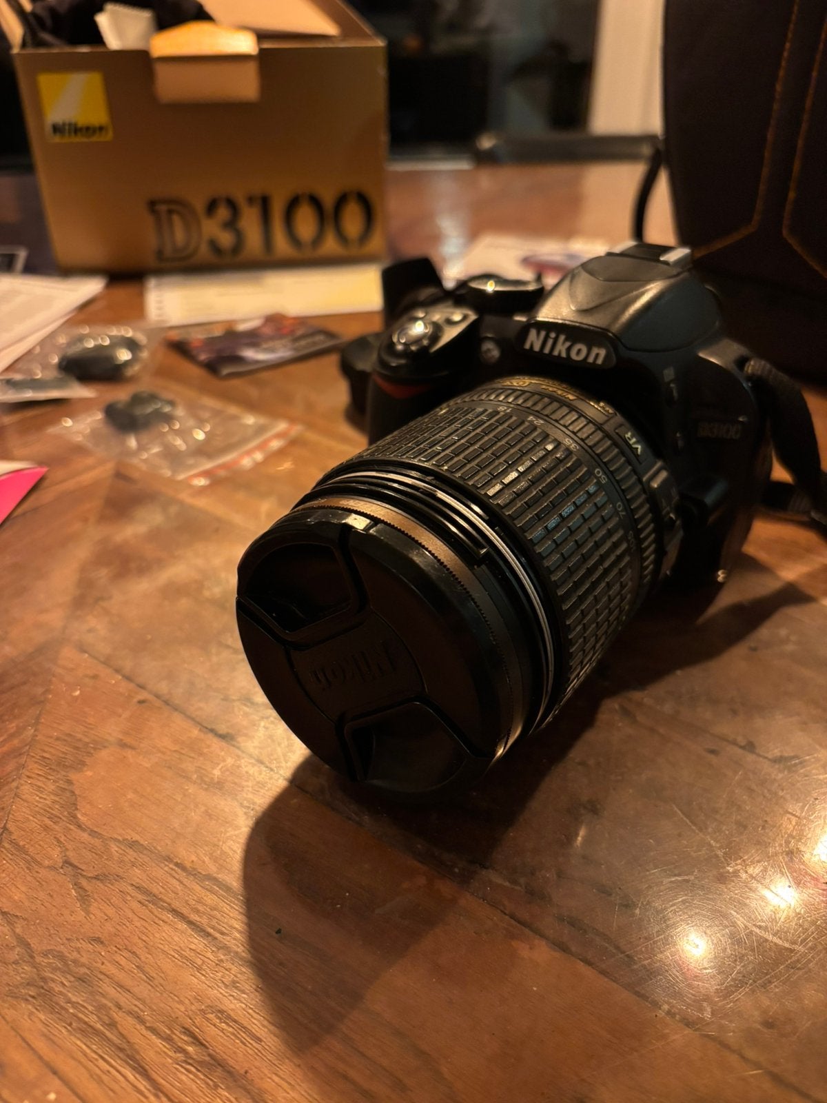 Nikon D3100 spiegelreflexcamera met accessoires, Audio, Tv en Foto, Ophalen, Gebruikt, Spiegelreflex, Nikon
