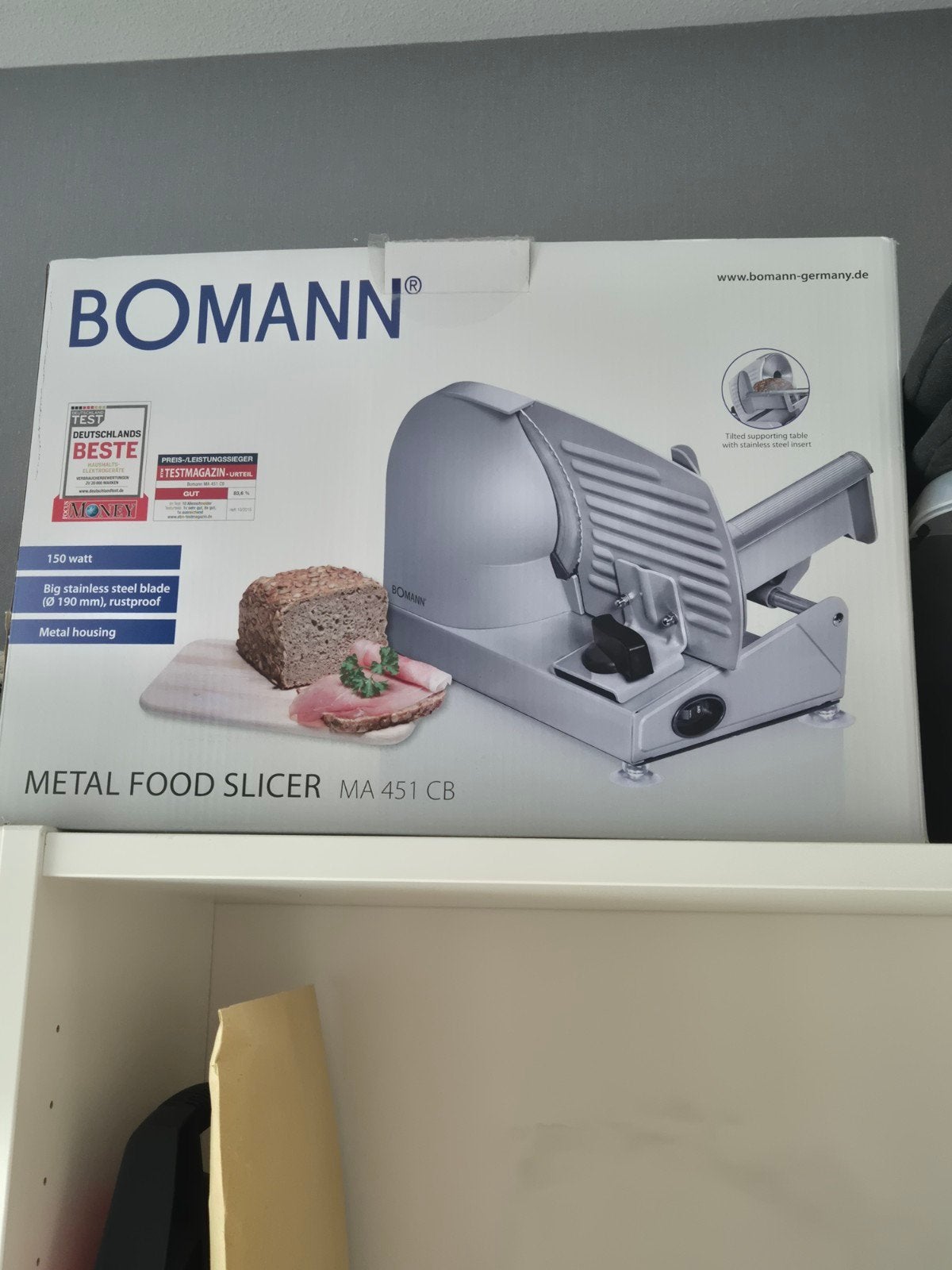 Bomann MA 451 CB Metalen Voedselsnijder 150W, Ophalen