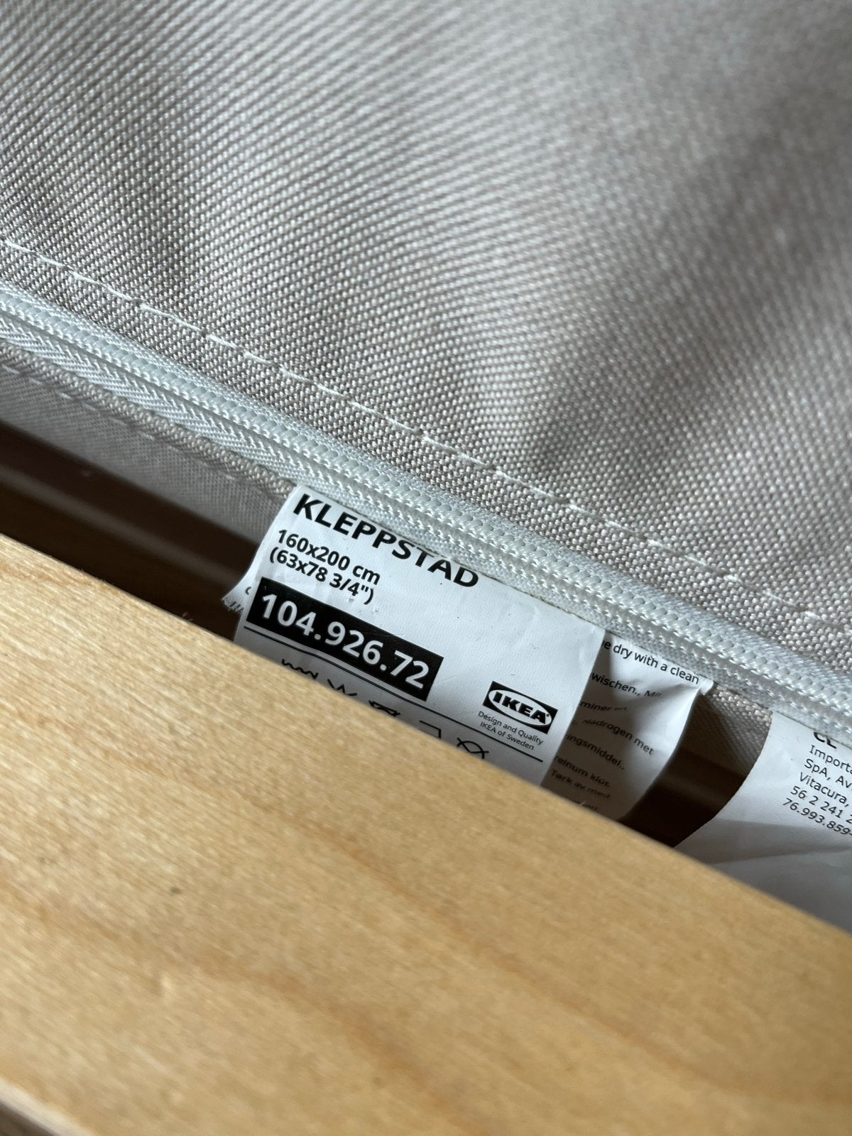 IKEA KLEPPSTAD bedframe 160x200 cm met lattenbodem, Huis en Inrichting, Ophalen, Gebruikt, Wit, Tweepersoons