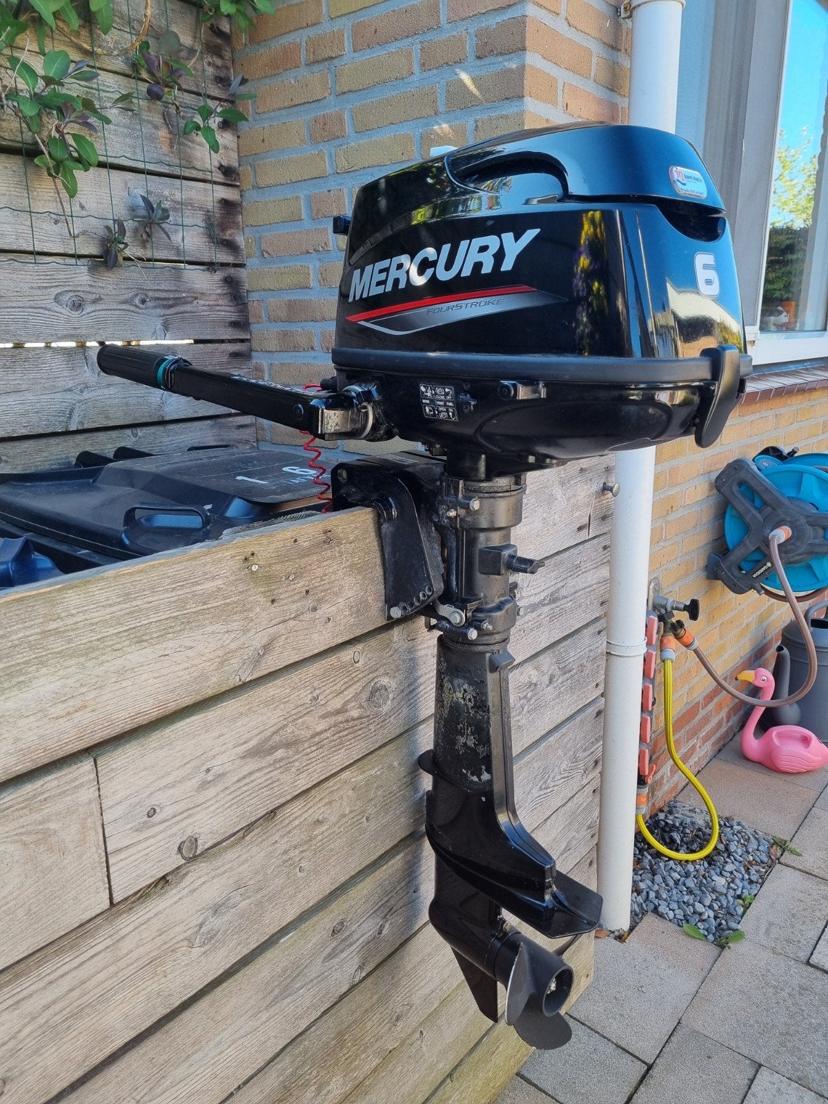 Buitenboordmotor Mercury 6pk 4takt kortstaart, Watersport en Boten, Buiten- en Binnenboordmotoren, Ophalen, Zo goed als nieuw