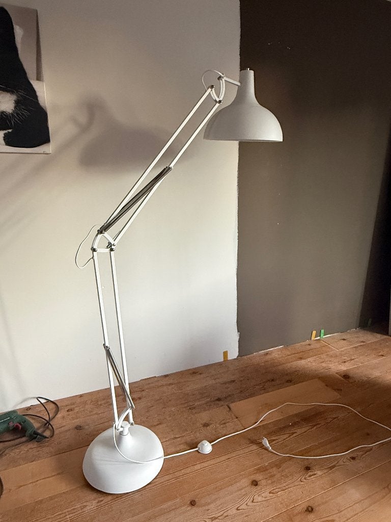 Stoere Witte XXL Vloerlamp, Ophalen, Zo goed als nieuw, Metaal, 150 tot 200 cm