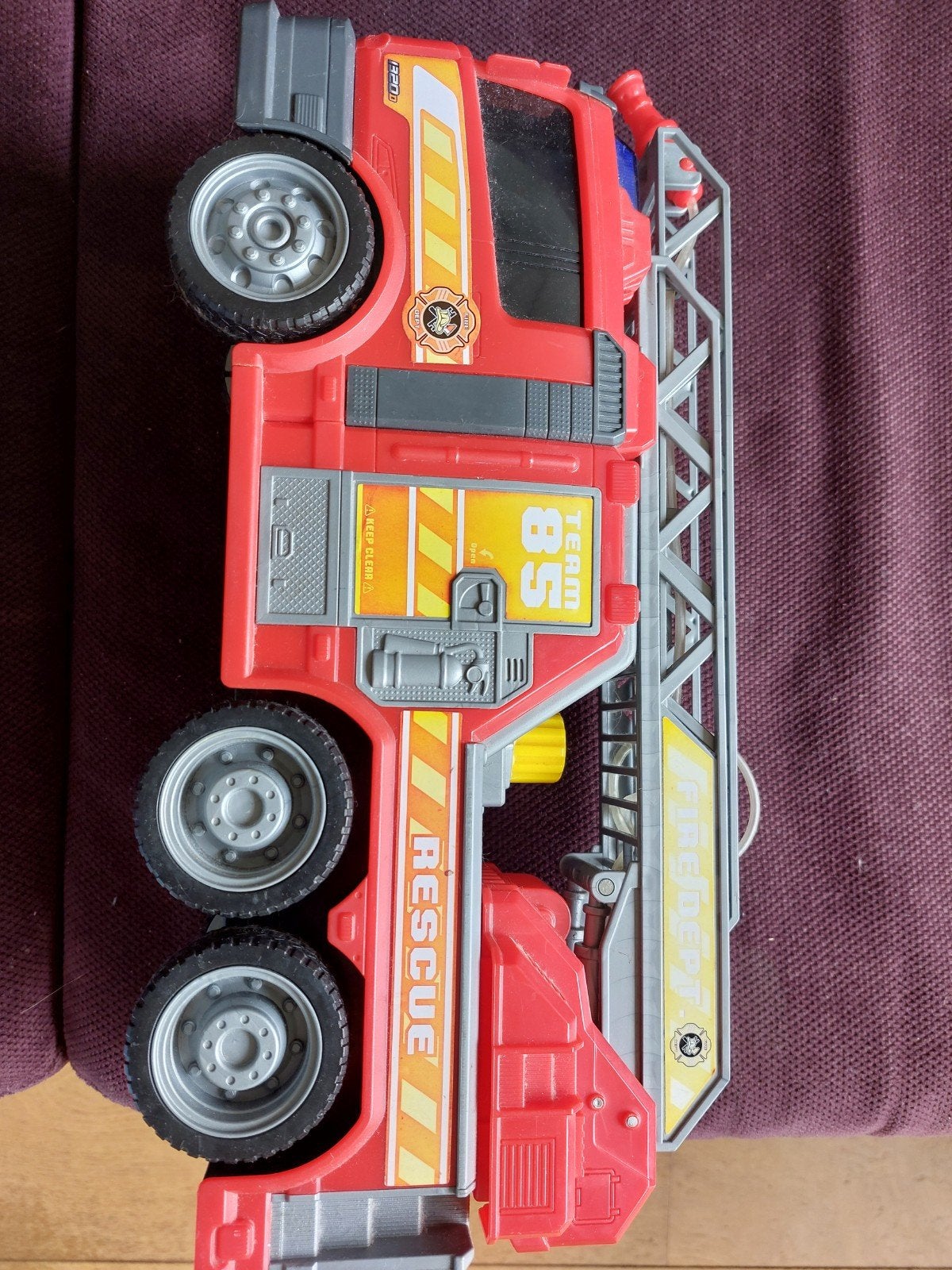 Grote Brandweerauto, Dickie Toys, met Waterkanon en Geluiden, Ophalen, Gebruikt