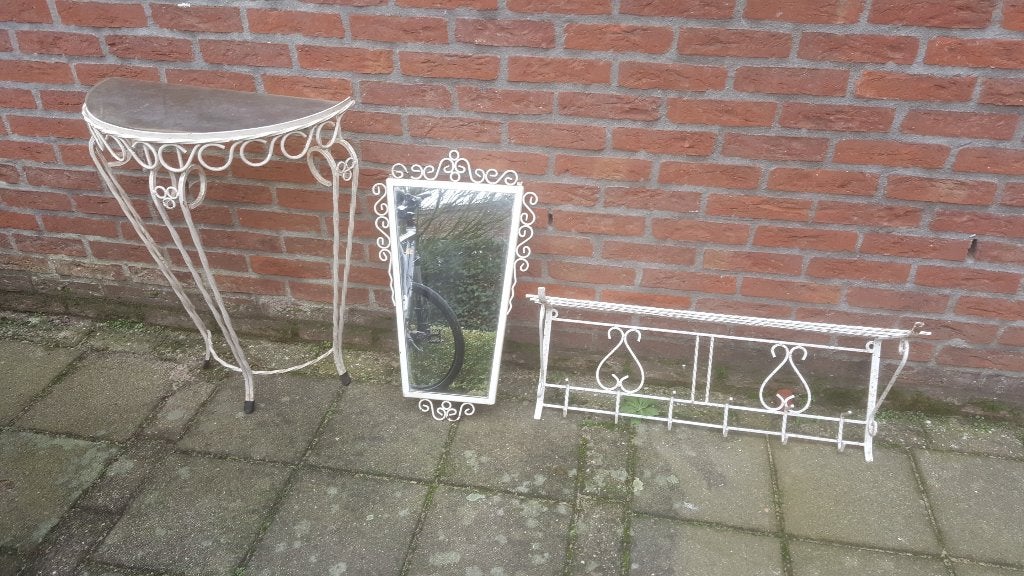 Gietijzeren kapstok/tafel/spiegel, Ophalen of Verzenden, Gebruikt