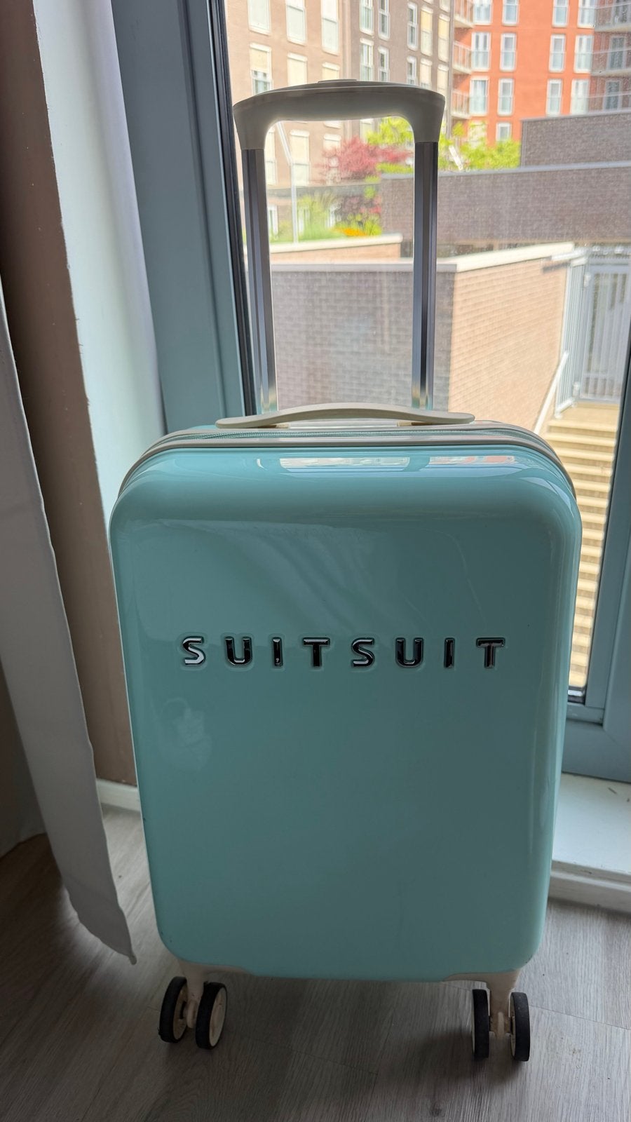 SUITSUIT Koffer - Lichtblauw met Wieltjes, Sieraden, Tassen en Uiterlijk, Koffers, Ophalen, 50 tot 60 cm, Hard kunststof, Zo goed als nieuw